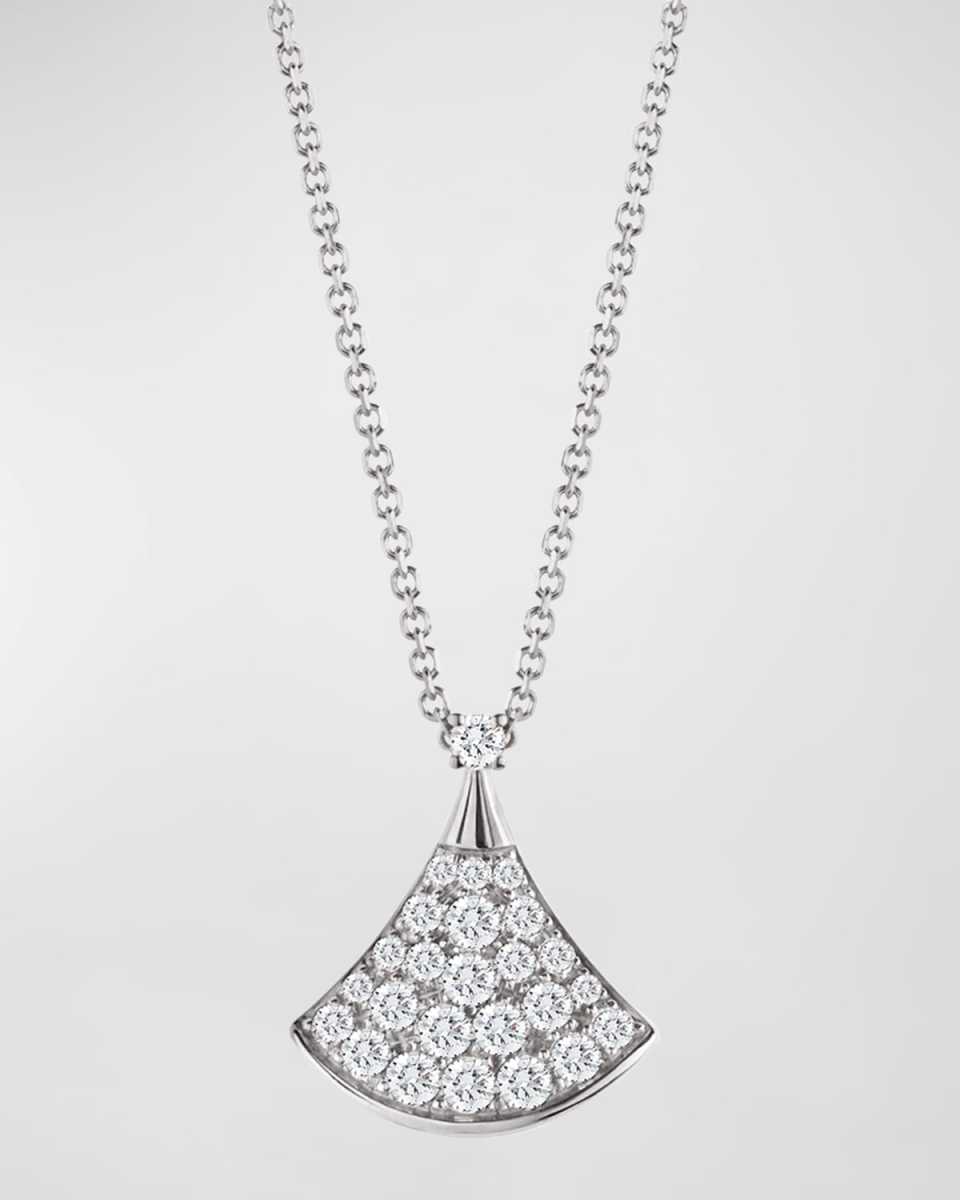Diva's Dream Pave Diamond Pendant Necklace in White Gold